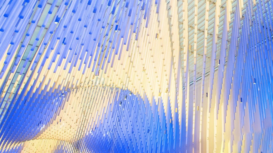 Detail picture of light installation at the Mall of Scandinavia